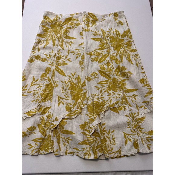 Marks and Spencer Linen blend cream and green skirt-18 EU - Picture 8 of 11